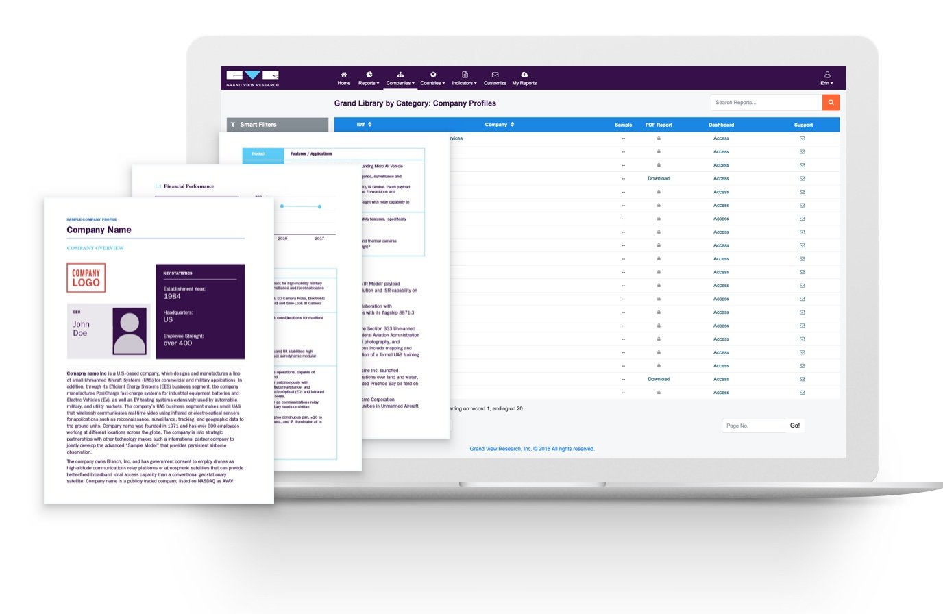 Company profiles and portfolio mapping